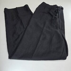 Cubavera Unisex Black Linen Blend Drawstring Lounge Pants XL 40-42. A11